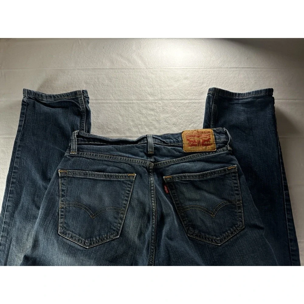 Levis 505‎ Mens 32x32 Jeans Regular Fit Straight Leg Relaxed Dark Wash Denim